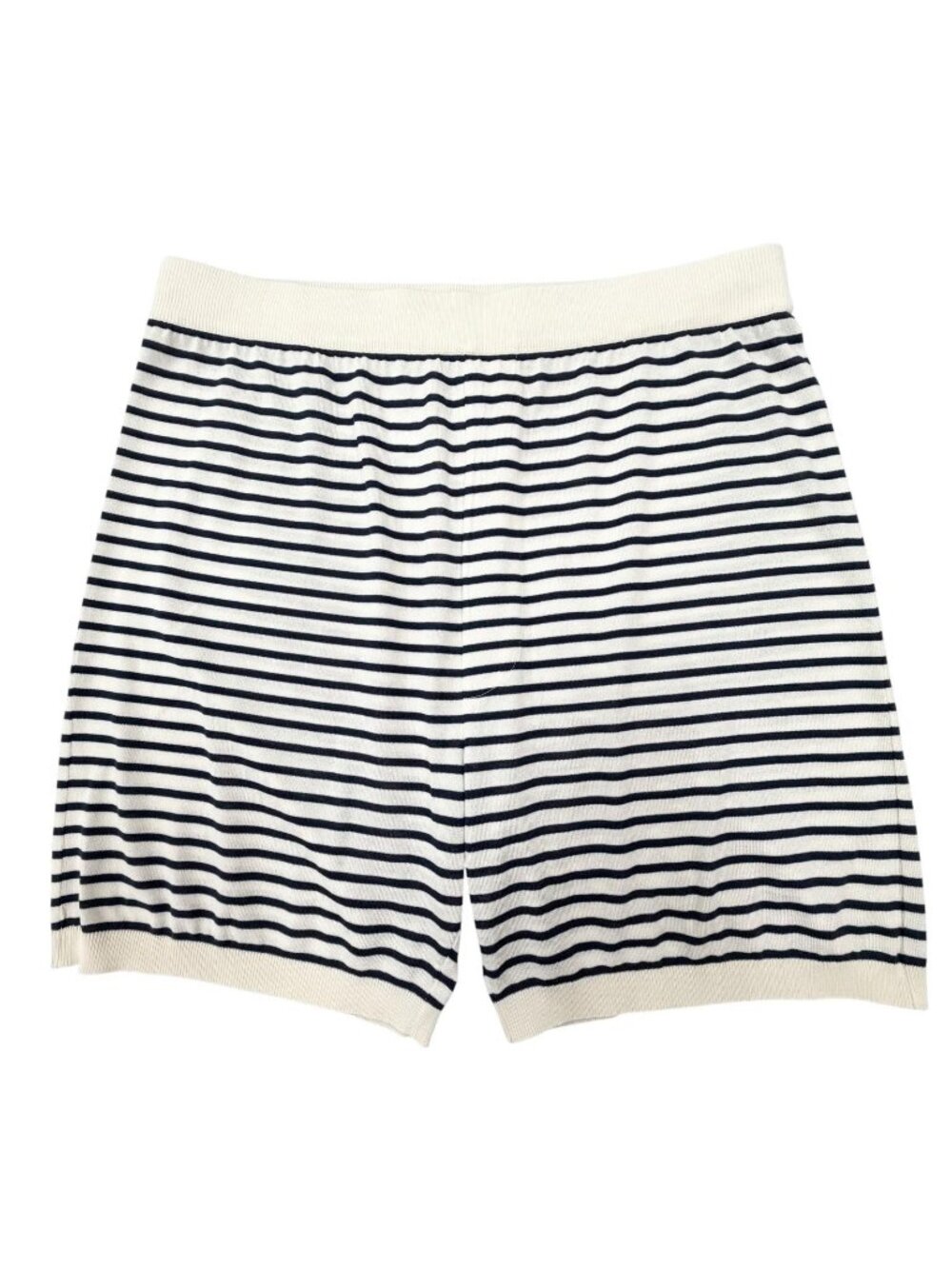 Prada Silk Cotton Border Pattern Shorts Navy Beige 50